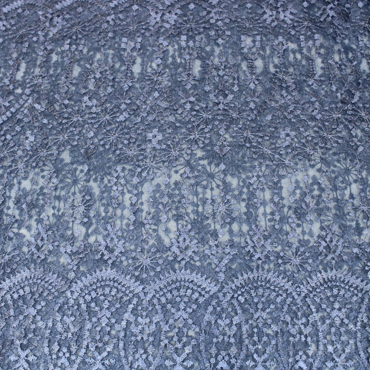 3 Metres Luxury Detailed Embroidered Bridal Lace Fabric - 55" Wide Navy - Pound A Metre
