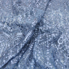 3 Metres Luxury Detailed Embroidered Bridal Lace Fabric - 55" Wide Navy - Pound A Metre