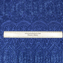 3 Metres Luxury Detailed Embroidered Bridal Lace Fabric - 55" Wide Navy - Pound A Metre