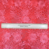 Pound A Metre 3 Metres 3 Metres Luxury Detailed Embroidered Bridal Lace Fabric - 55" Wide Strawberry Red