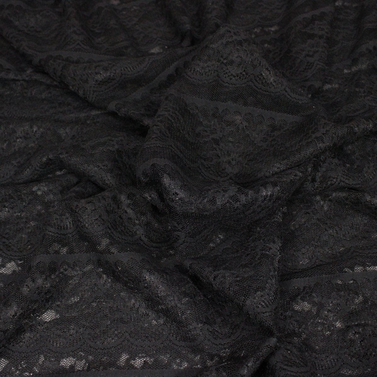 3 Metres Luxury Detailed Lace Fabric - 55" Wide Black - Pound A Metre