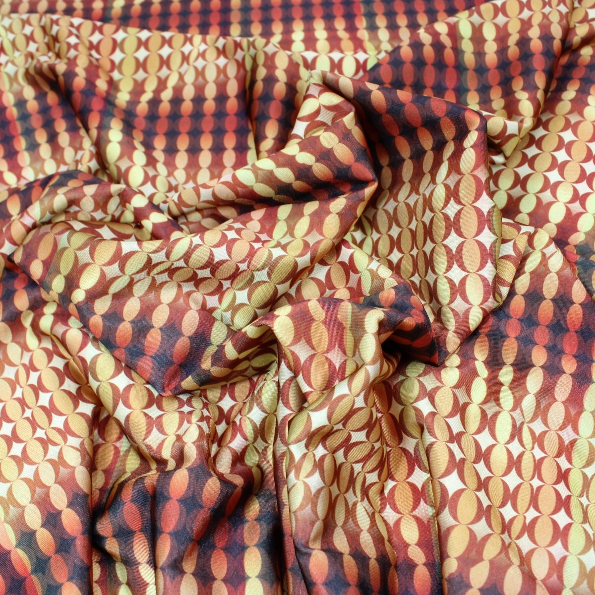 3 Metres Luxury Durable Patterned Satin Jersey - 55" Dark Orange - Pound A Metre