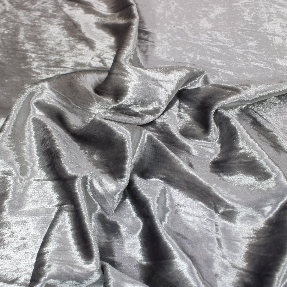 3 Metres Luxury Glossy Smooth Velvet 55" Wide - Silver - Pound A Metre