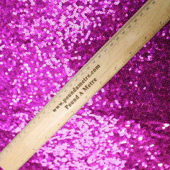3 Metres Luxury Shimmer Glitz, Full Sequin Fabric- 55" Fuchsia Pink - Pound A Metre
