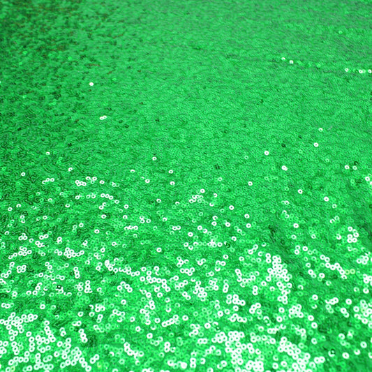 3 Metres Luxury Shimmer Glitz, Full Sequin Fabric- 55" Green - Pound A Metre