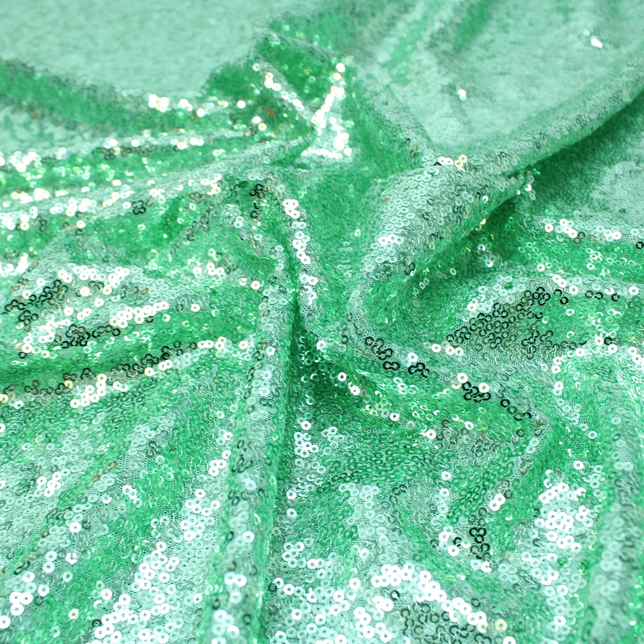 3 Metres Luxury Shimmer Glitz, Full Sequin Fabric- 55" Mint Green - Pound A Metre