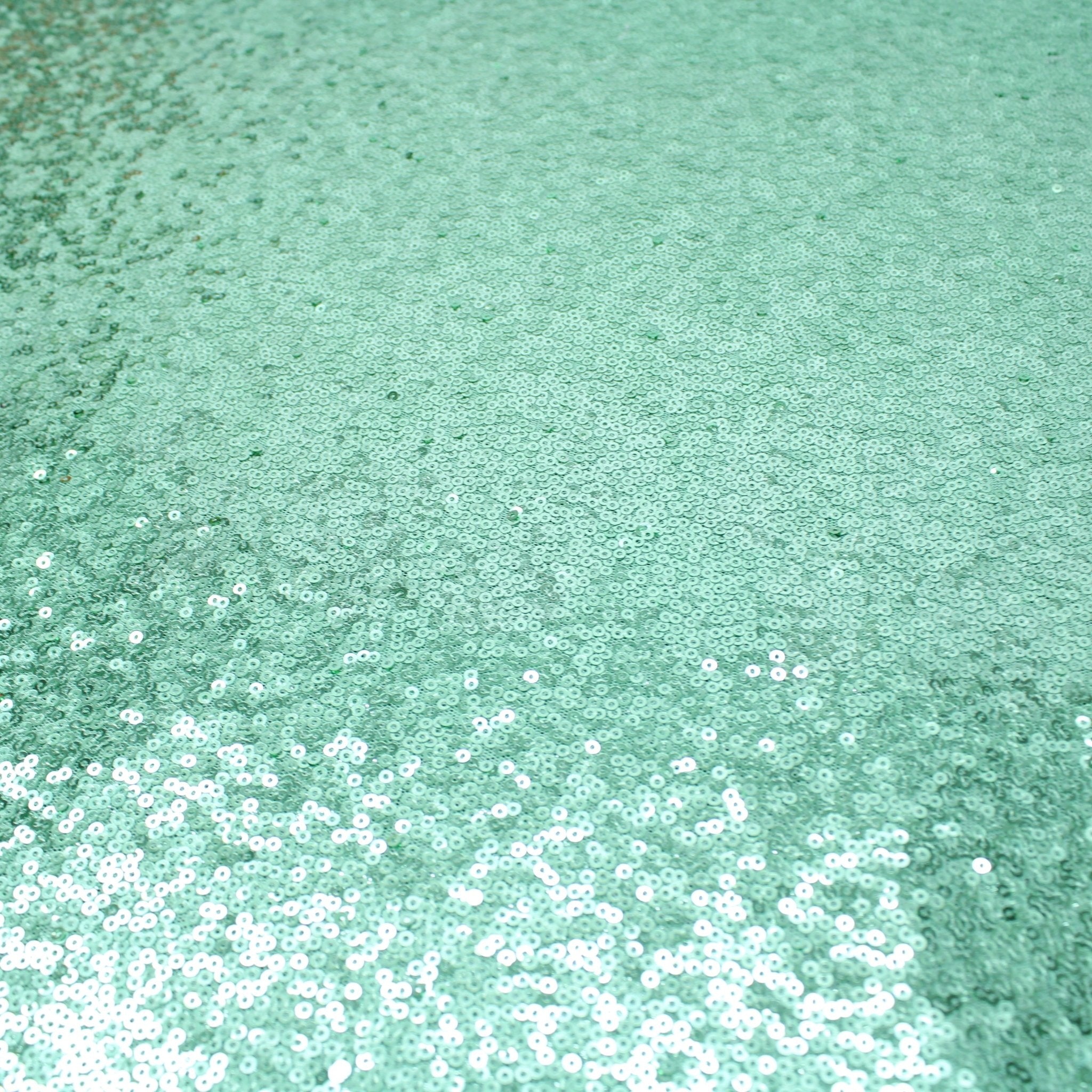 3 Metres Luxury Shimmer Glitz, Full Sequin Fabric- 55" Mint Green - Pound A Metre