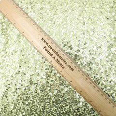 3 Metres Luxury Shimmer Glitz, Full Sequin Fabric- 55" Pale Yellow - Pound A Metre