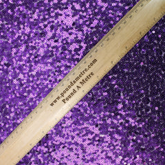 3 Metres Luxury Shimmer Glitz, Full Sequin Fabric- 55" Purple - Pound A Metre