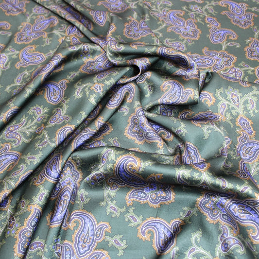 3 Metres Luxury Soft Floral Satin 45” Wide Bottle Green - Pound A Metre