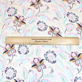 Pound A Metre 3 Metres Luxury Soft Floral Satin 45” Wide Cream