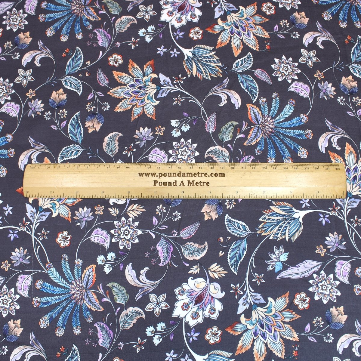 3 Metres Luxury Soft Floral Satin 45” Wide Midnight Purple - Pound A Metre