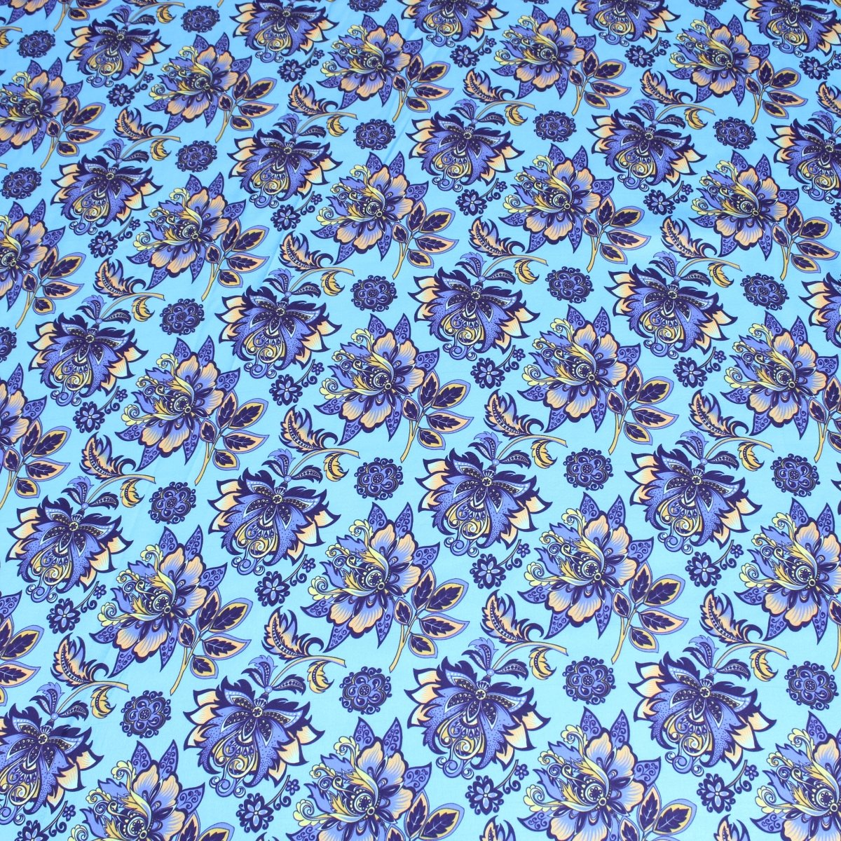 3 Metres Luxury Soft Floral Satin 45” Wide Sky Blue - Pound A Metre