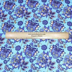 3 Metres Luxury Soft Floral Satin 45” Wide Sky Blue - Pound A Metre