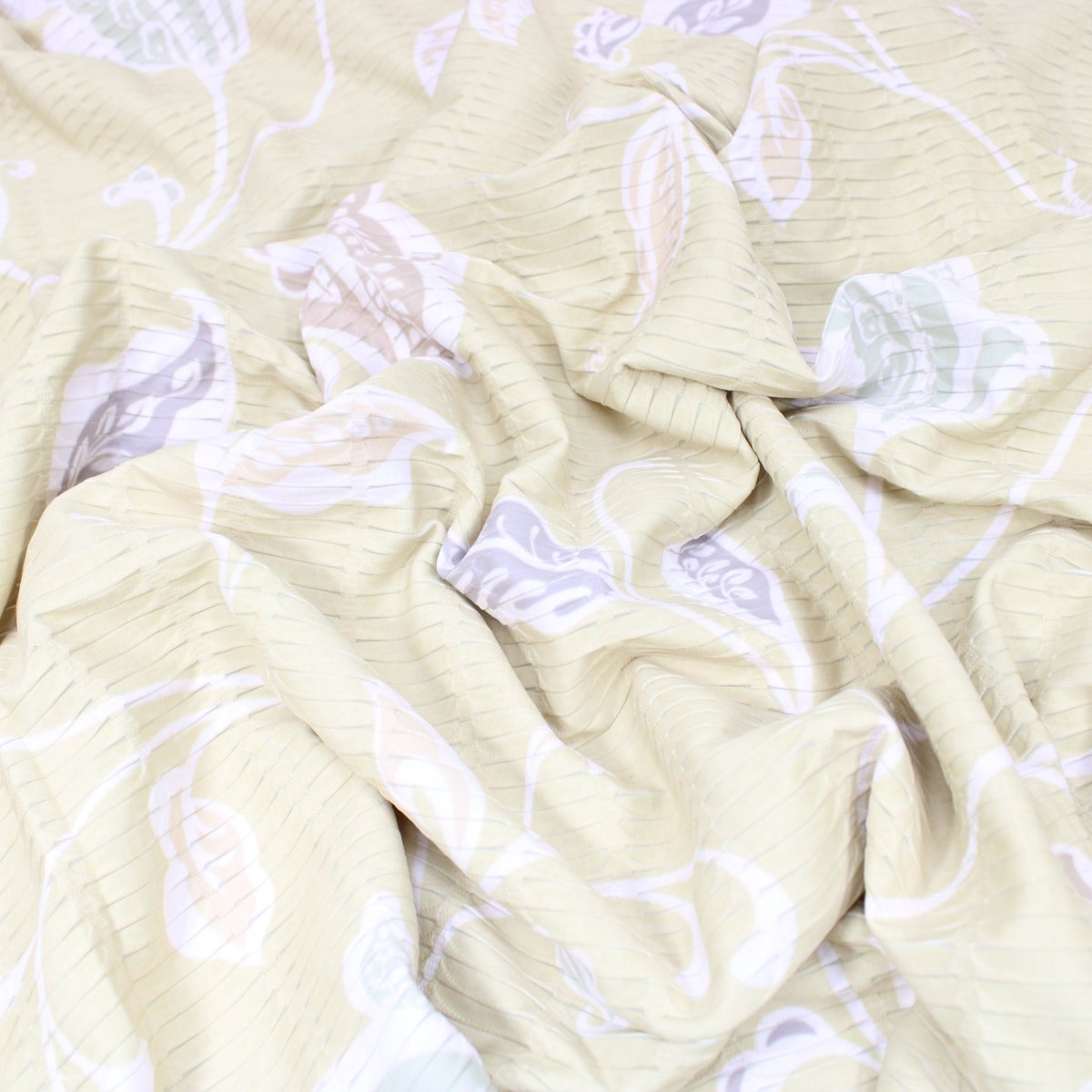 3 Metres Luxury Vintage Print Dobby Jersey 60" Pale Yellow - Pound A Metre