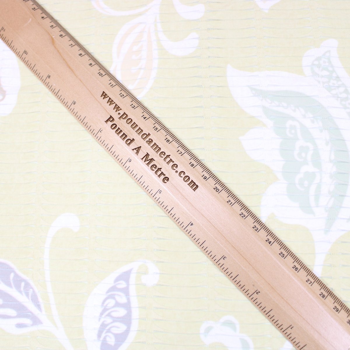 3 Metres Luxury Vintage Print Dobby Jersey 60" Pale Yellow - Pound A Metre