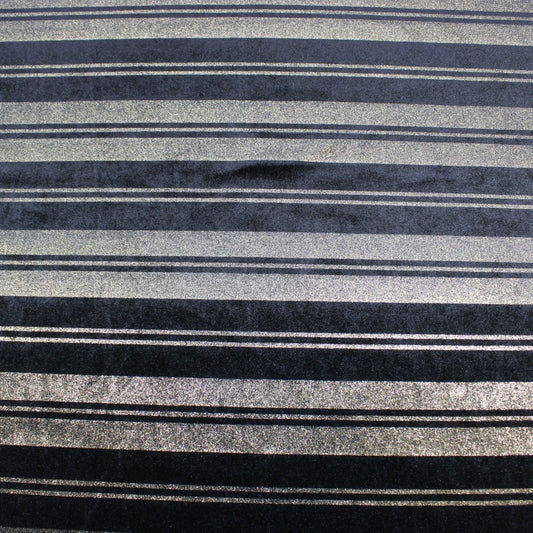 3 Metres Moonlight Velvet Striped Jersey - 55" Black & Gold - Pound A Metre