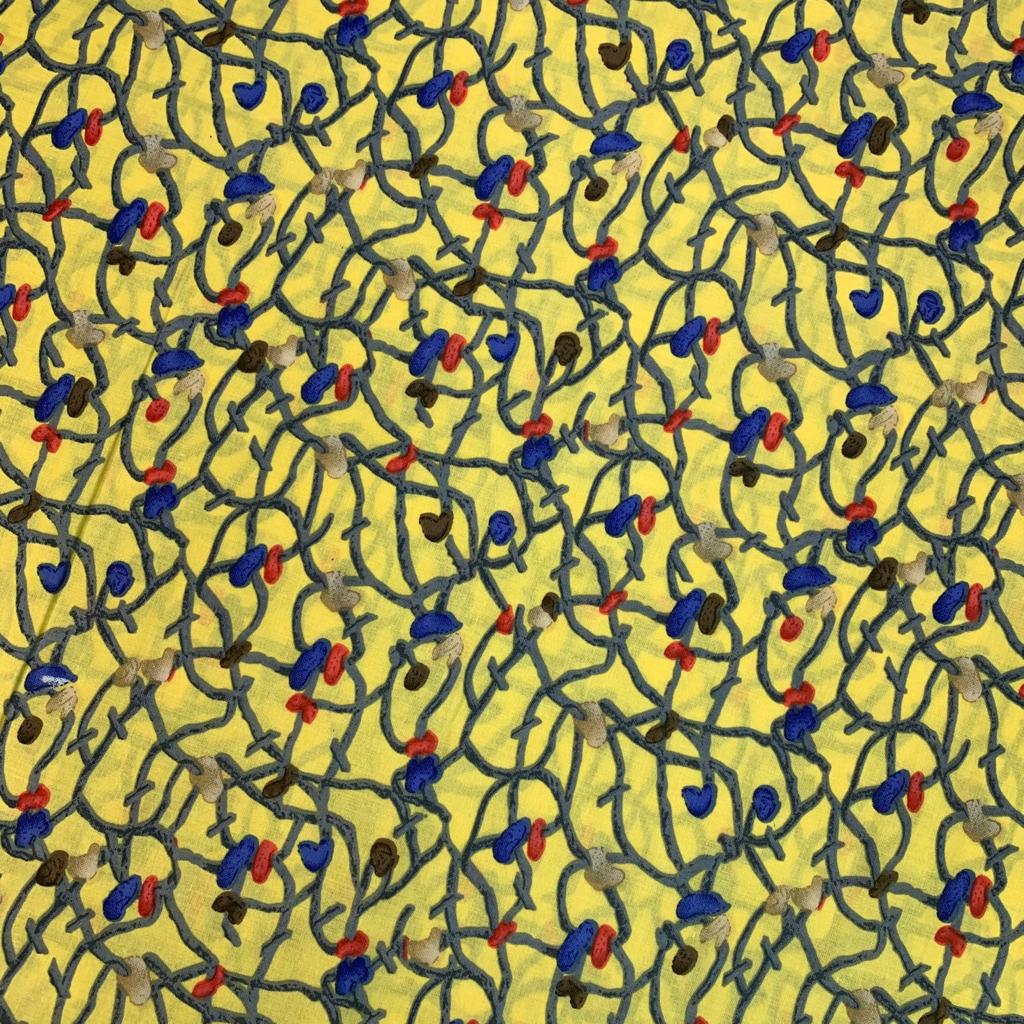 3 Metres Premium 100% Cotton 'Anamika Print - Flower Roots - Banana Yellow' - Pound A Metre