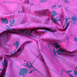 3 Metres Premium 100% Cotton 'Blossam Gold - Black Flower - Pink' - Pound A Metre