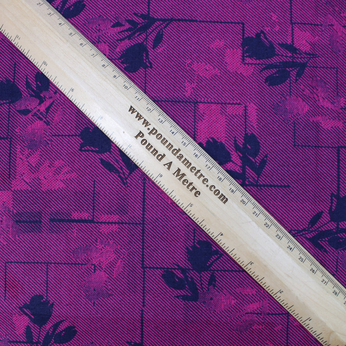 3 Metres Premium 100% Cotton 'Blossam Gold - Black Flower - Pink' - Pound A Metre