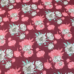 3 Metres Premium 100% Cotton 'Blossam Gold - Wild Rose - Deep Red' - Pound A Metre
