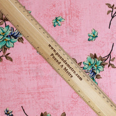 3 Metres Premium 100% Cotton 'Darpan Print - Elegant Bunch - Coral Pink' - Pound A Metre