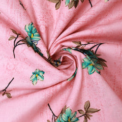3 Metres Premium 100% Cotton 'Darpan Print - Elegant Bunch - Coral Pink' - Pound A Metre