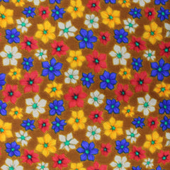 3 Metres Premium 100% Cotton 'Darpan Print - Magic Flowers - Warm Gold' - Pound A Metre