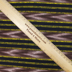 3 Metres Premium 100% Cotton 'Darpan Print - Royal Stripes - Black' - Pound A Metre
