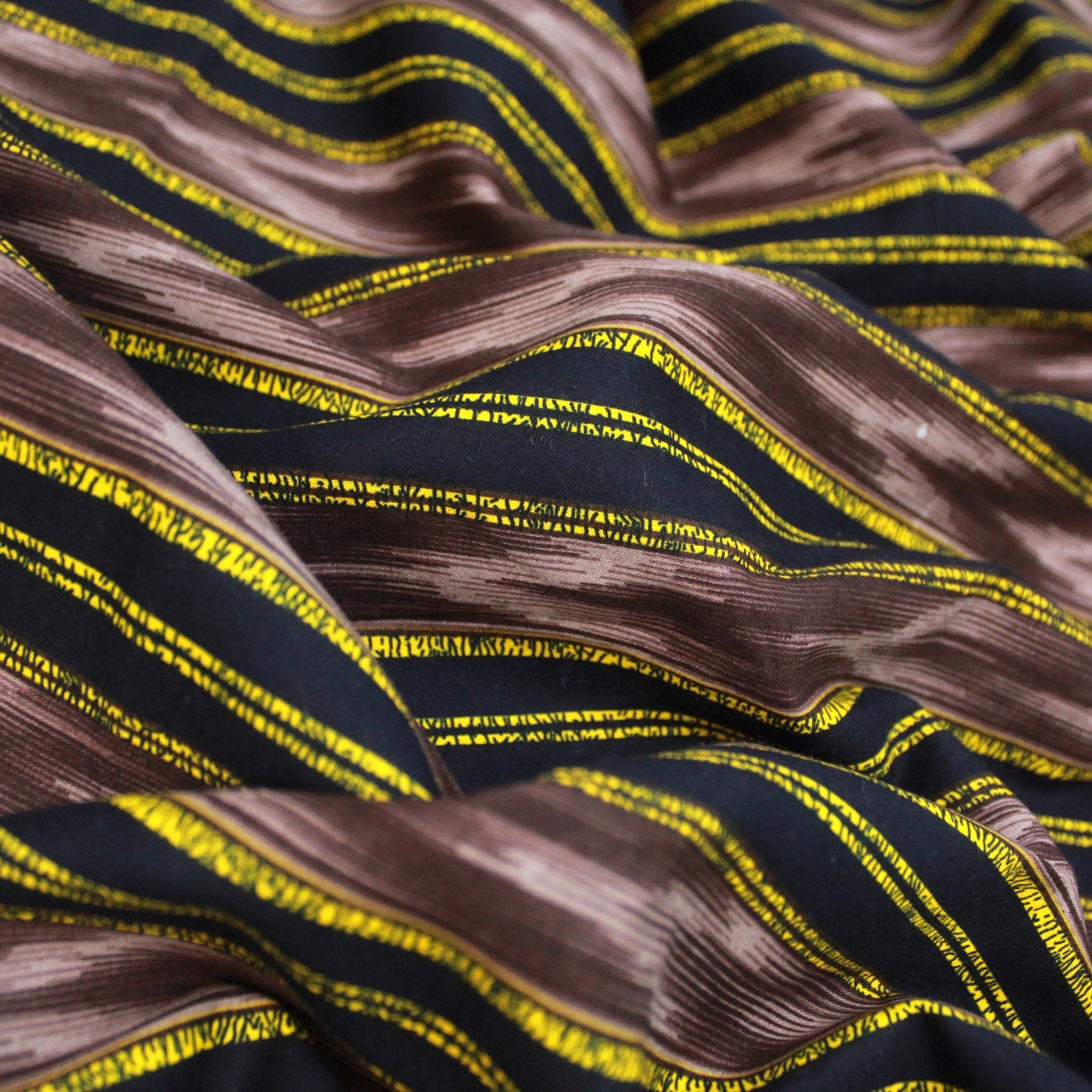 3 Metres Premium 100% Cotton 'Darpan Print - Royal Stripes - Black' - Pound A Metre