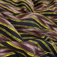 3 Metres Premium 100% Cotton 'Darpan Print - Royal Stripes - Black' - Pound A Metre