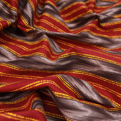 3 Metres Premium 100% Cotton 'Darpan Print - Royal Stripes - Red' - Pound A Metre