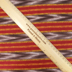 3 Metres Premium 100% Cotton 'Darpan Print - Royal Stripes - Red' - Pound A Metre