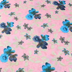 3 Metres Premium 100% Cotton 'Darpan Print - Summer Garden - Pink' - Pound A Metre
