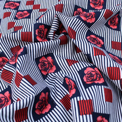 3 Metres Premium 100% Cotton Poplin - Rose Square - 44" Wide Red - Pound A Metre