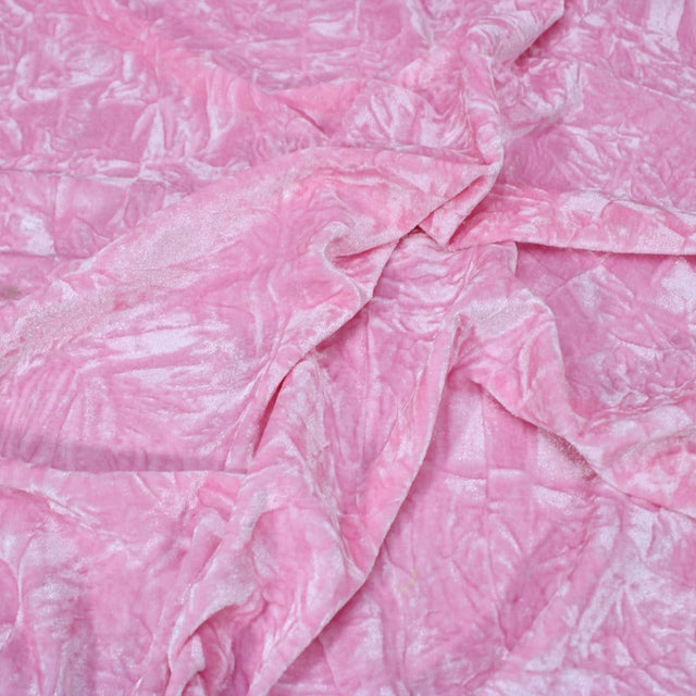 Pound A Metre 3 Metres 3 Metres Premium Crushed Stretch Velvet 55" Wide Pink