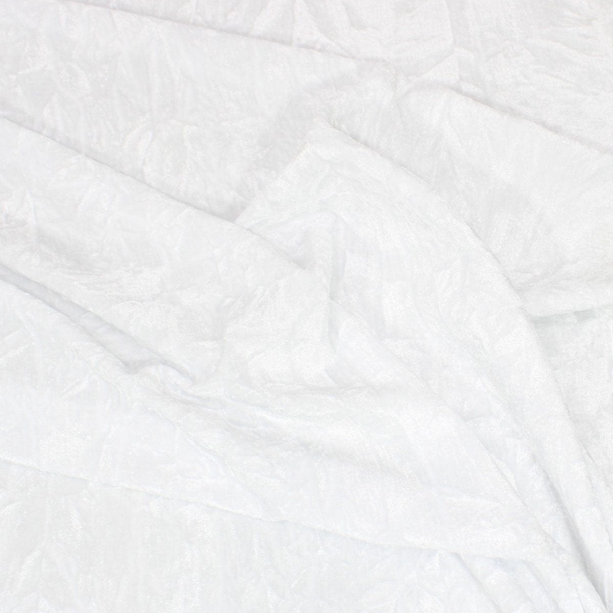 Pound A Metre 3 Metres 3 Metres Premium Crushed Stretch Velvet 55" Wide White