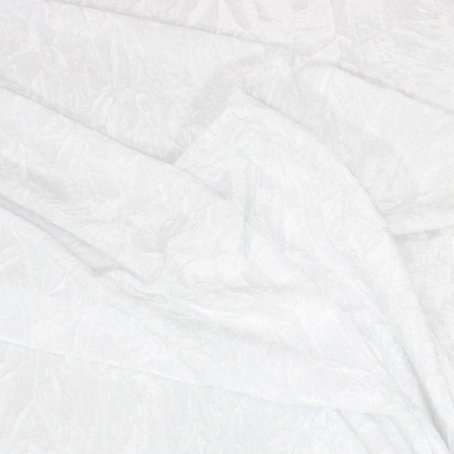 Pound A Metre 3 Metres 3 Metres Premium Crushed Stretch Velvet 55" Wide White
