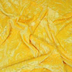 3 Metres Premium Crushed Stretch Velvet 55" Wide Yellow - Pound A Metre