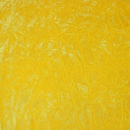 3 Metres Premium Crushed Stretch Velvet 55" Wide Yellow - Pound A Metre