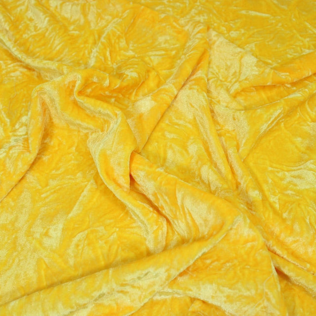 Pound A Metre 3 Metres 3 Metres Premium Crushed Stretch Velvet 55" Wide Yellow