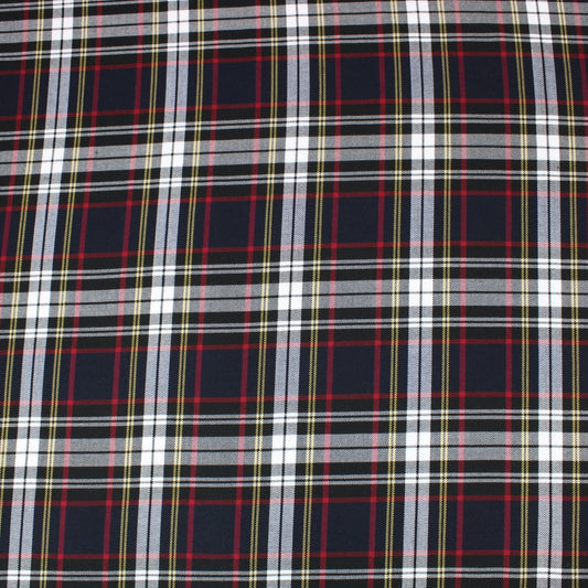 3 Metres Premium Poly-Viscose Tartan 60" Wide Black - Pound A Metre