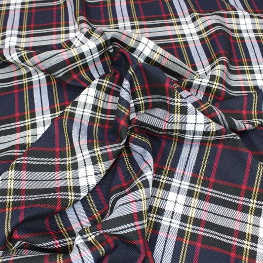 3 Metres Premium Poly-Viscose Tartan 60" Wide Black - Pound A Metre