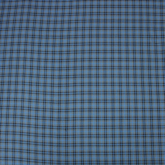 3 Metres Premium Poly-Viscose Tartan 60" Wide Blue - Pound A Metre