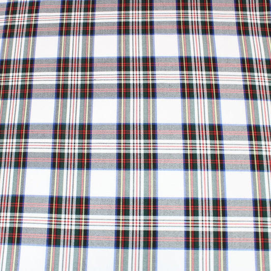 3 Metres Premium Poly-Viscose Tartan 60" Wide Ivory - Pound A Metre