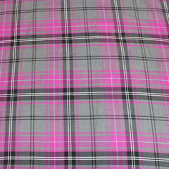 3 Metres, Premium Quality Poly-Viscose Tartan 60" Wide Grey & Purple - Pound A Metre