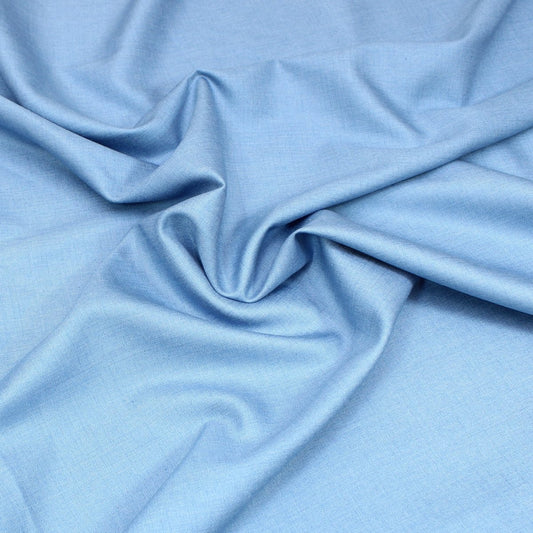 3 Metres Premium Quality Viscose Blend Suiting Fabric 55" Wide Sky Blue - Pound A Metre