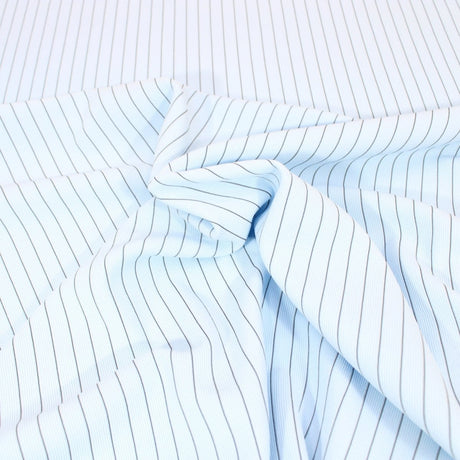 Pound A Metre 3 Metre 3 Metres Premium Striped Ribbed Scuba Jersey 60" Wide Baby Blue