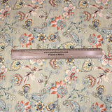 Pound A Metre 3 Metres 3 Metres Printed Cashmere Effect Crepe Fabric- 45" Wide (Beige Floral)