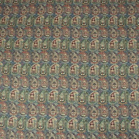 3 Metres Printed Cashmere Effect Crepe Fabric- 45" Wide (Blue Aztec) - Pound A Metre